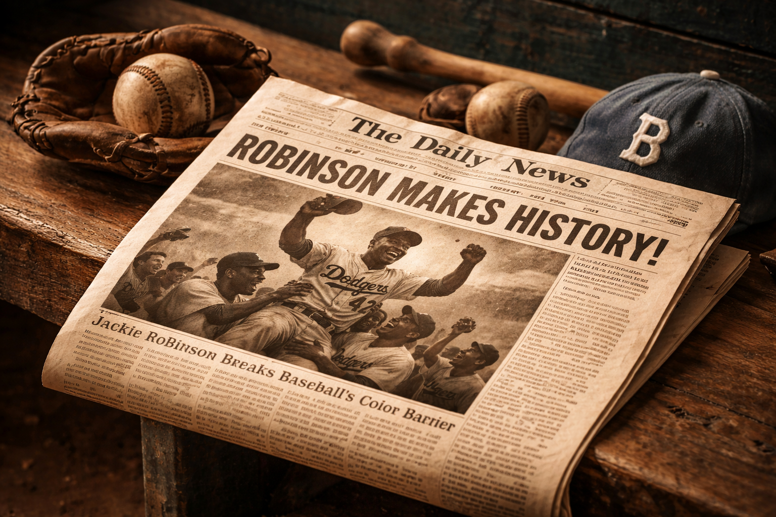 Jackie Robinson brise la barrière raciale en 1947